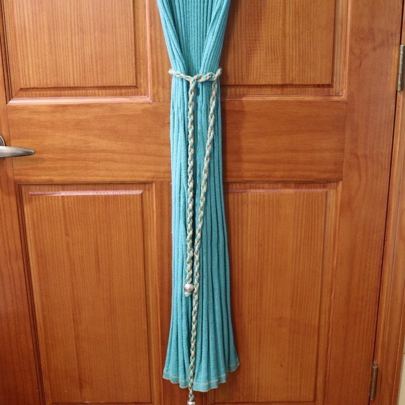 Vintage 90s Teal Green Ribbed Knit V-Neck Midi Dress (Size 14) - Bodycon Belted - Picture 2 of 15